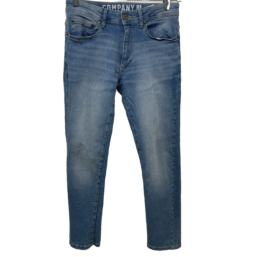 Company 81 Jeans Mens 29 x 30 Slim Straight‎ Leg Stretch Light Wash Weathered